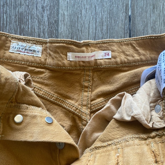 Levi’s Ribcage Straight Ankle Women’s Pants Size 24 Color One Track Mind Brown - Picture 5 of 6